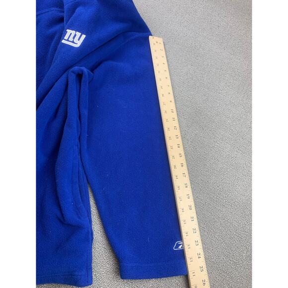 Y2K Reebok Men's XXL Blue NFL New York Giants Quarter Zip Fleece Pullover Jacket - Picture 7 of 10